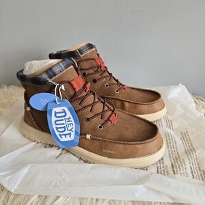 Hey Dude Men's Brown Casual Lace-Up Boots